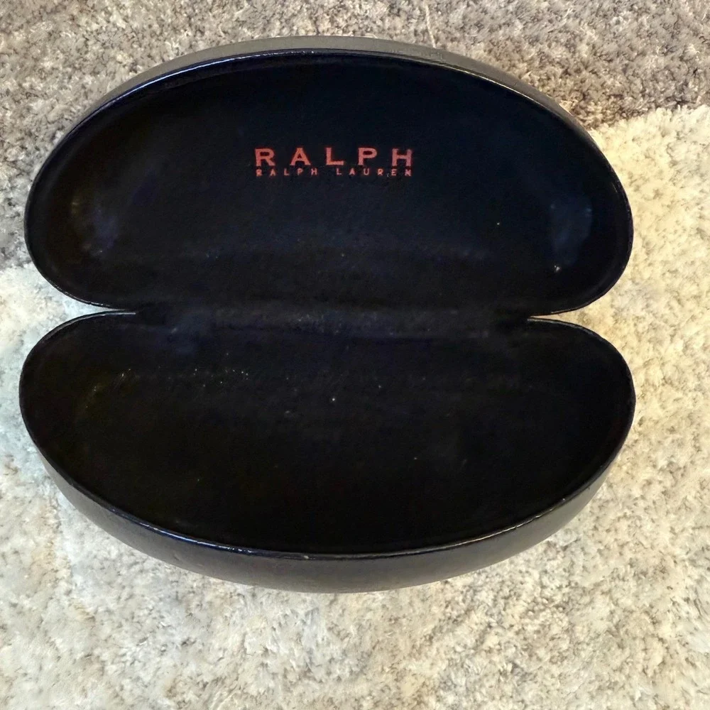 Ralph Ralph Lauren Black Hard Clamshell‎ Sunglasses Eyeglasses Case Red Logo